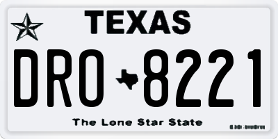 TX license plate DRO8221