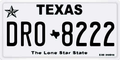 TX license plate DRO8222