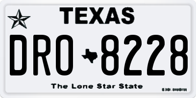 TX license plate DRO8228