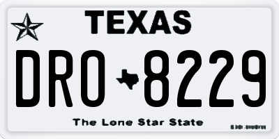 TX license plate DRO8229