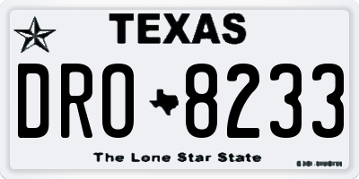 TX license plate DRO8233