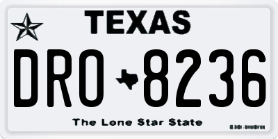 TX license plate DRO8236
