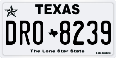TX license plate DRO8239