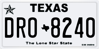 TX license plate DRO8240