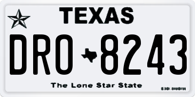 TX license plate DRO8243