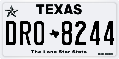 TX license plate DRO8244