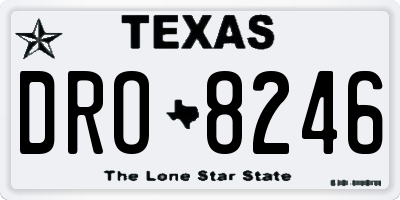 TX license plate DRO8246
