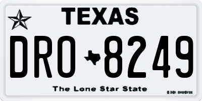 TX license plate DRO8249