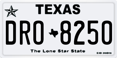 TX license plate DRO8250