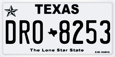 TX license plate DRO8253