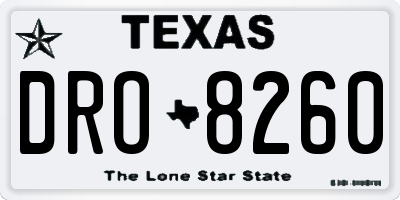 TX license plate DRO8260