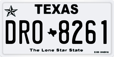 TX license plate DRO8261