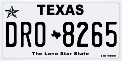 TX license plate DRO8265
