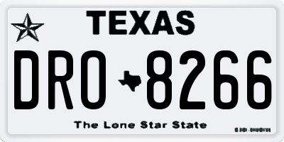 TX license plate DRO8266
