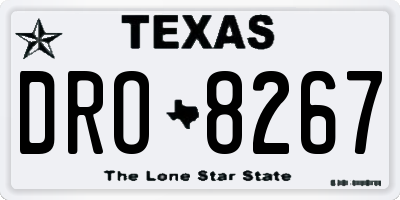 TX license plate DRO8267
