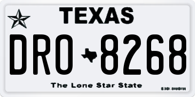 TX license plate DRO8268