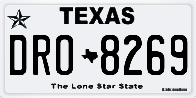TX license plate DRO8269
