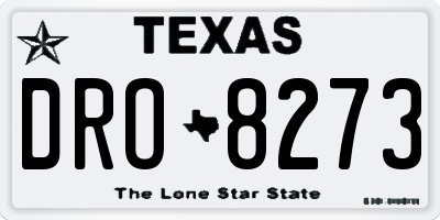 TX license plate DRO8273