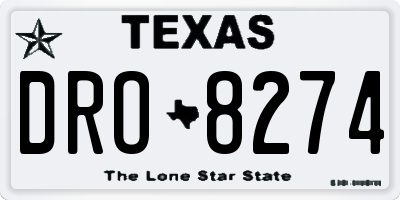 TX license plate DRO8274