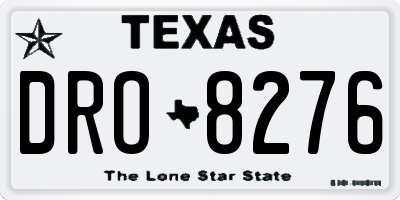 TX license plate DRO8276