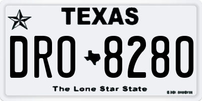 TX license plate DRO8280