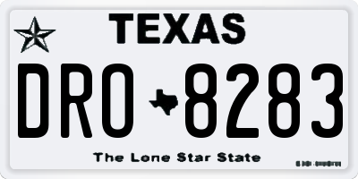 TX license plate DRO8283