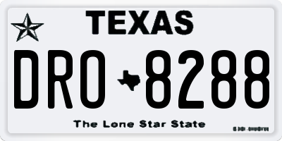 TX license plate DRO8288