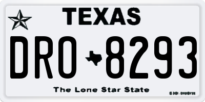 TX license plate DRO8293