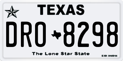 TX license plate DRO8298