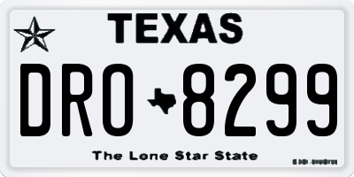 TX license plate DRO8299