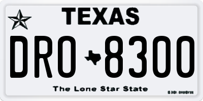 TX license plate DRO8300