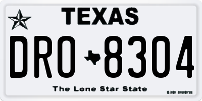 TX license plate DRO8304