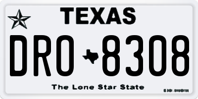 TX license plate DRO8308