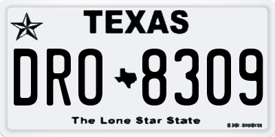 TX license plate DRO8309