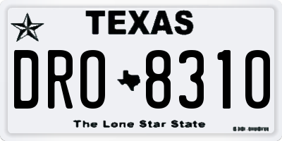 TX license plate DRO8310