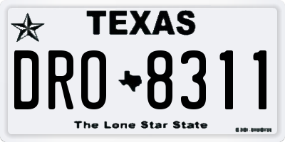 TX license plate DRO8311