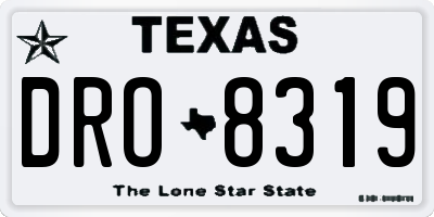 TX license plate DRO8319