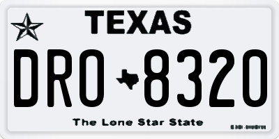 TX license plate DRO8320