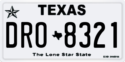 TX license plate DRO8321