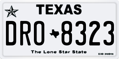 TX license plate DRO8323