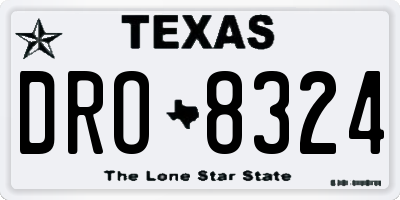 TX license plate DRO8324