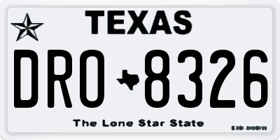 TX license plate DRO8326