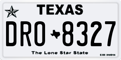 TX license plate DRO8327