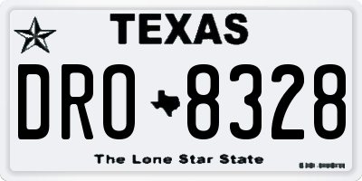 TX license plate DRO8328