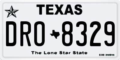 TX license plate DRO8329