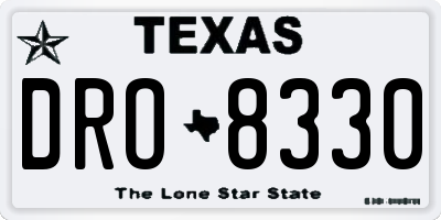 TX license plate DRO8330