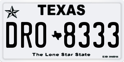 TX license plate DRO8333