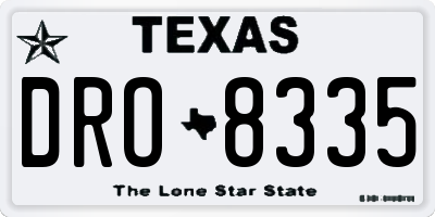 TX license plate DRO8335