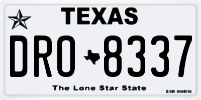TX license plate DRO8337