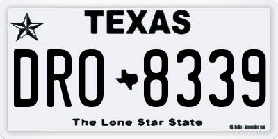 TX license plate DRO8339